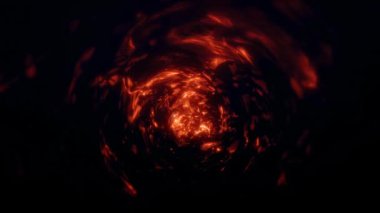 Kırmızı soyut sihirli portal hipnotik enerji alanı ateş fırtınası tüneli, parlak stil ışıltılı animasyon.