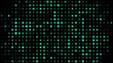 Yarım tonlu nokta arkaplanı. Yeşil nokta ve siyah arkaplanlı soyut yarım tonlu noktalar. Noktalı yarım ton. Tahıl etkisiyle benekli animasyon.