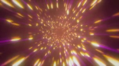 Altın rengi pembe enerji, parlayan sihirli çizgiler, parlak enerjili parçacıklar. Soyut arkaplan. Yüksek kaliteli 4k video