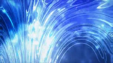 Soyut mavi su akışı arkaplanı. Dönen suyun yavaş hareketi. Yüzeyin derinliği. 4k Canlandırması.