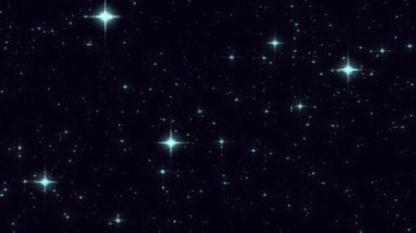 Parlak mavi yıldızlı renkli bir galaksi. Parlayan yıldızlarla büyüleyici galaksi uzayı, yıldızlı gece gökyüzü videosu, astronomi ve kozmik sahne.
