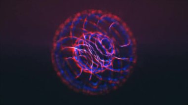 Kırmızı ve mavi renkli çizgiler ışık huzmesi yayıyor. Modern videolar için havalı arkaplan.