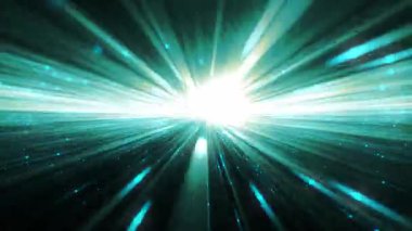 Dinamik ışık demetleri dışarıya doğru yayılarak sanal bir uzayda büyüleyici bir renk ve enerji gösterisi yaratırlar. Video 4k, hareket tasarımı