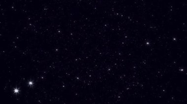 Parlak yıldızlar karanlık gökyüzünü aydınlatarak yıldızları izlemek için mükemmel sakin bir atmosfer yaratırlar. Büyüleyici güzellik tüm gözlemcileri cezbeder. Video 4k, hareket 