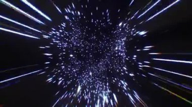Yıldızlarla dolu pırıl pırıl bir tünelde nefes kesici bir yolculuk yaşayın, uzayın enginliğini aydınlatın ve evrenin heyecanını yakalayın. Video 4k, hareket tasarımı