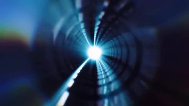 Işık saçan, canlı renkler ve dinamik desenler gösteren büyüleyici bir tünel keşfet, merak dolu bir atmosfer yarat. Video 4k, hareket tasarımı