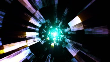 Gelecekçi bilim kurgu fantezi tünel illüstrasyonu canlı duvar kağıdı arka planı vj loop kulübü 4k görsel