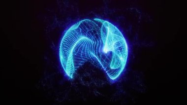 Dinamik ışık desenleri karanlık bir arkaplanda akar ve büyüleyici bir görsel deneyim sunar..