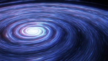 Zamanda ve uzayda bir solucan deliği, bilim kurguda bükülüyor. Renkli yıldızlar arasında hiper uzayda soyut bir sıçrama. Mavi uzay tünelinden uçuyor. Kusursuz döngü, 3 boyutlu animasyon