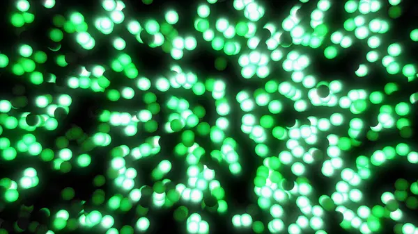 Yeşil parlayan enerji topları hafif Noel arkaplanlı ve tahıl efektli çelenkler