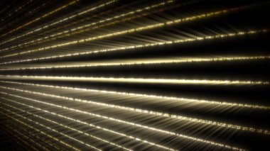 Parlak parlak neon parıltılı çizgileri olan soyut bir arkaplan. Parlak, kusursuz arka plan animasyonu. Işın hızı 4k