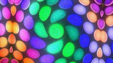 Renkli noktalar hareket arkaplanı. Gökkuşağı çizgi romanı, buğday efektli girdap. Dalga deseni. Retro ve Vintage Desen canlandırması