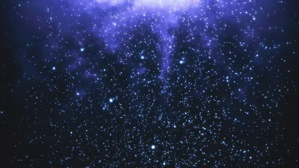 Soyut parçacık arkaplanı hareket halinde. Siyah zemin üzerinde rüzgarda uçan gerçek mavi parçacıklarla güzel bir geçiş, alanın derinliği ile çekilen. mavi toz bokeh soyut arkaplan