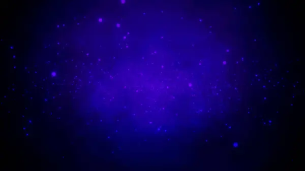 Mavi mor ışık parçacıklarının animasyonu siyah üzerinde, soldan ve sağdan merkeze hareket ediyor.