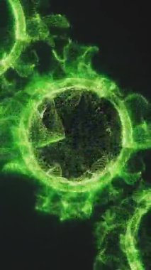 Canlı yeşil küre desenleri, çeşitli projeler için ideal, çekici bir atmosfer yaratır..