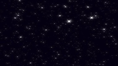 Yıldızlı gece, parlayan ve parlayan yıldızlar. Kozmik ortamda parlayan yıldızlar.