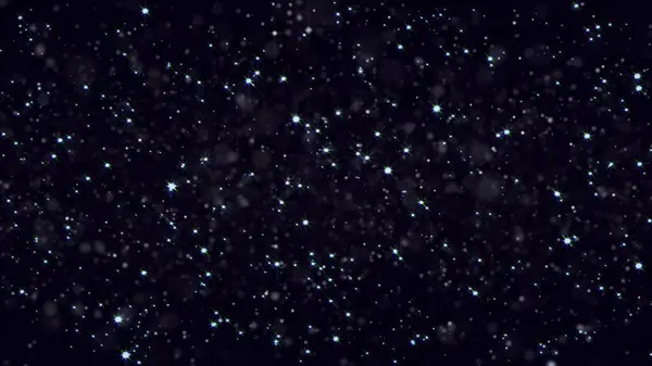 Organic Dust Particles On Black Background. Shimmering Glittering Dust Particles With Bokeh.