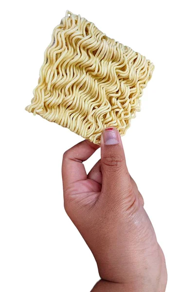 Noodles Hand White Isolated Background — Stock Photo, Image