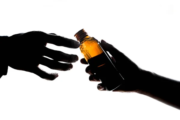 Hands Sending Bottle — Stock Photo, Image