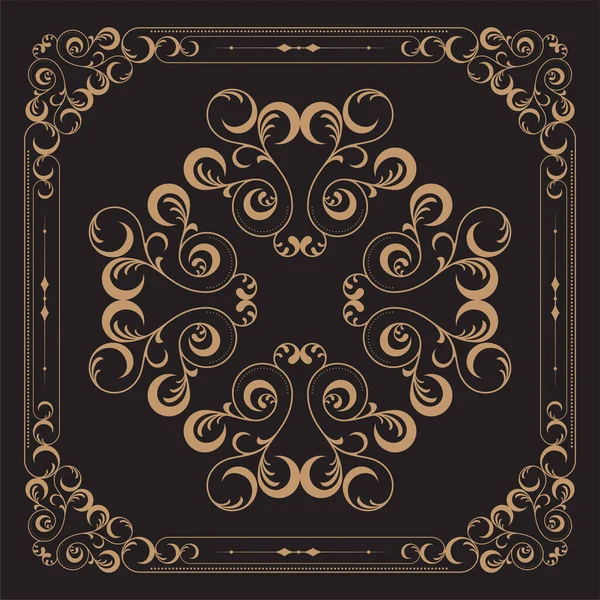 Zlatý Ornament Set Šablona Jako Vzor Nebo Tkaniny Motiv Oválný — Stockový vektor