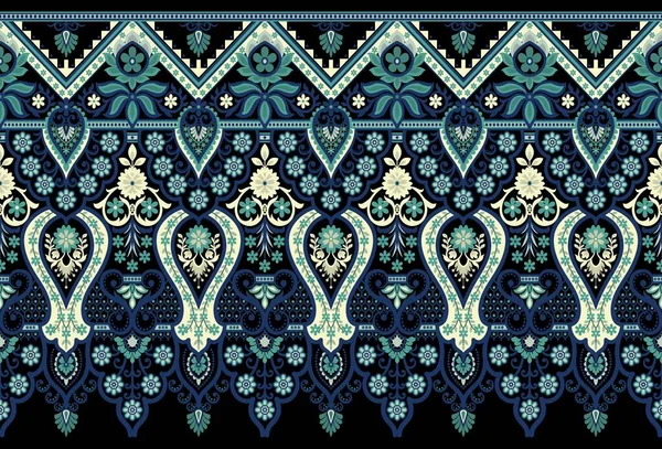 Nahtlos Florales Muster Hintergrund Nahtlose Muster Geometrische Ethnische Muster Ikat — Stockvektor