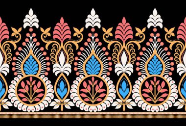 Çiçek desenleri pürüzsüz. Arka plan Kusursuz Desensiz Etnik desen Ikat Arka plan, halı, duvar kağıdı, giysi, Batik, kumaş, tekstil baskısı için Dijital baskı tekstili.
