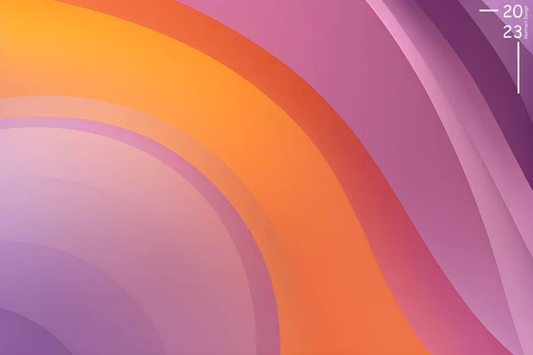 Абстрактний Художній Візерунок Світло Оранжевого Кольору Кольори Пейзажів Ліній Набір — стоковий вектор