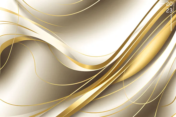Абстрактный Рисунок Оттенка Серебристого Золота Фоновые Обои Цвета Линий Набор — стоковый вектор