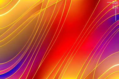 Altın turuncu tonda soyut sanat deseni. Arkaplan duvar kağıdı ve çizgi renkleri. Kart ve posterler dizisi.