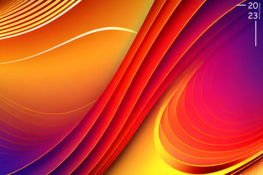 Altın turuncu tonda soyut sanat deseni. Arkaplan duvar kağıdı ve çizgi renkleri. Kart ve posterler dizisi.