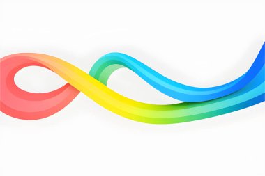 Beyaz zemin üzerinde soyut pürüzsüz dalga. Vektör illüstrasyonu.