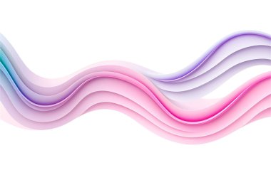 Beyaz zemin üzerinde soyut pürüzsüz dalga. Vektör illüstrasyonu.