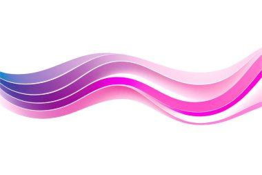 Beyaz zemin üzerinde soyut pürüzsüz dalga. Vektör illüstrasyonu.