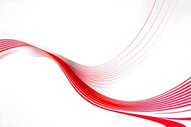 Soyut kırmızı renkler beyaz arkaplanda yumuşak bir dalga oluşturur. Vektör illüstrasyonu.