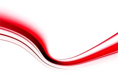 Soyut kırmızı renkler beyaz arkaplanda yumuşak bir dalga oluşturur. Vektör illüstrasyonu.