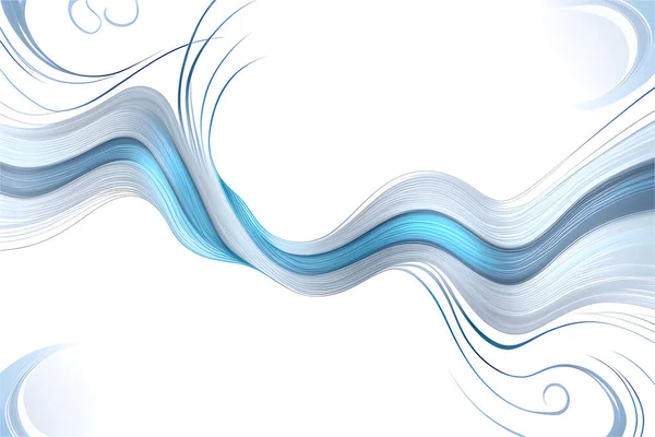 Abstrakte Blaue Farben Tonen Glatte Welle Auf Weißem Hintergrund Vektorillustration — Stockvektor
