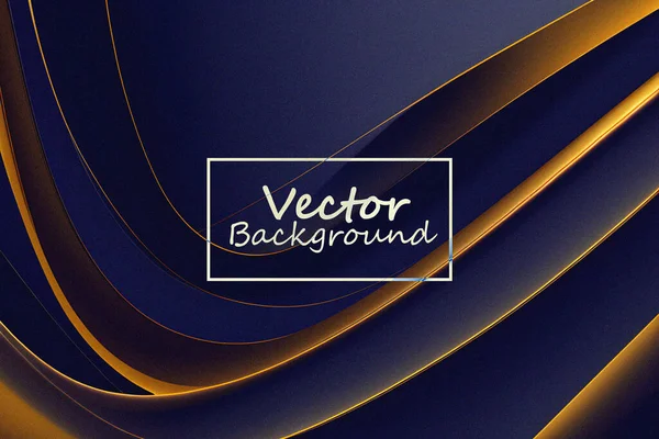 Векторное Искусство Абстрактного Тона Синих Золотых Цветов Фон Обои Линии — стоковый вектор