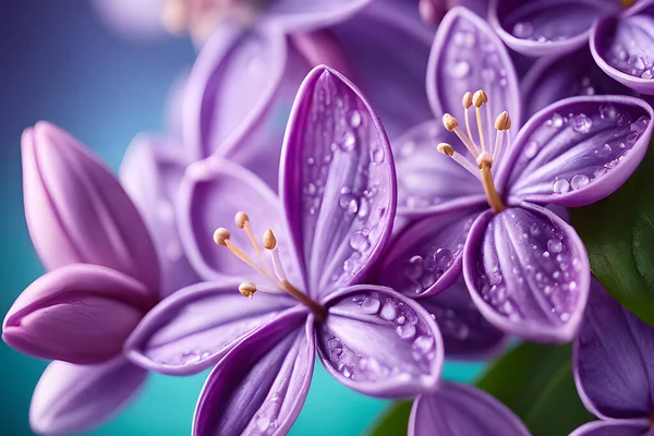 ぼやけた背景に紫の花のセット 背景の壁紙 — ストックベクタ