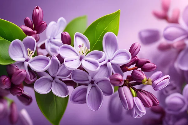 Set Purple Flowers Blurred Background Background Wallpaper — Stock Vector
