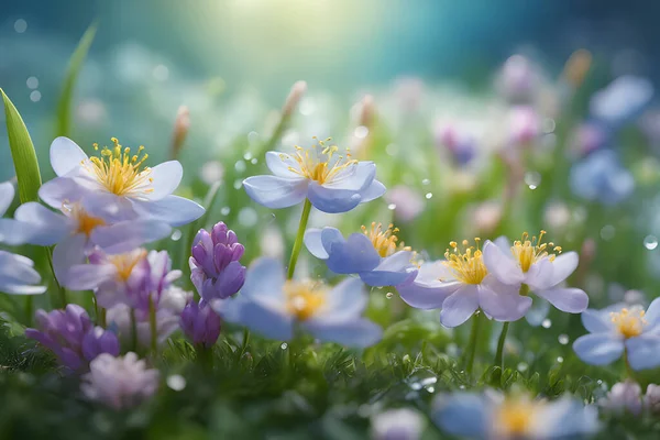 Marco Gyönyörű Virágokat Hord Napfény Háttér — Stock Vector