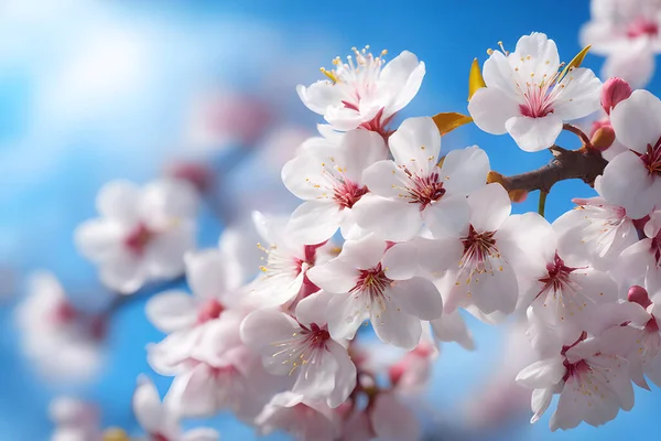 Набір Весняних Квітів Вишні Крупним Планом Рожевих Квітах — стоковий вектор