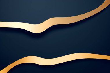 Soyut siyah ve altın geometrik arkaplan. Dinamik şekiller kompozisyonu. Vektör illüstrasyonu.