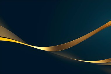 Soyut altın ve mavi geometrik arka plan. Dinamik şekiller kompozisyonu. Vektör illüstrasyonu.