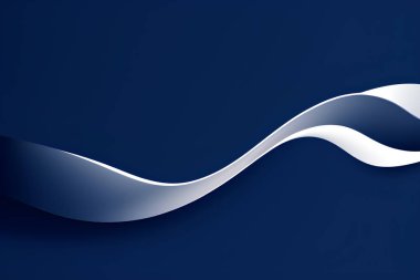 Soyut beyaz geometrik. Mavi arkaplanda izole et. Vektör illüstrasyonu.