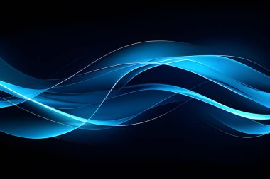 Soyut mavi geometrik. Siyah arkaplanda izole et. Vektör illüstrasyonu.