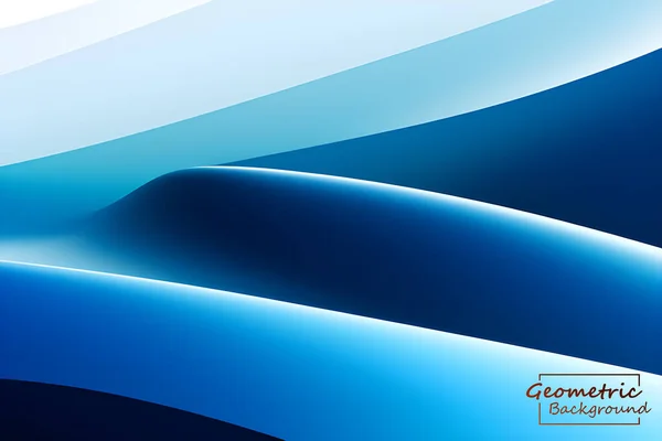 Fond Géométrique Abstrait Bleu Argent Composition Dynamique Des Formes Illustration — Image vectorielle