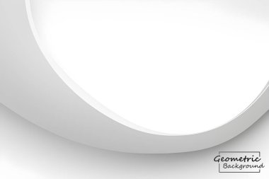 Soyut beyaz geometrik arkaplan. Dinamik şekiller kompozisyonu. Vektör illüstrasyonu.