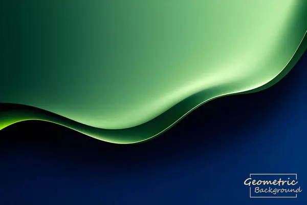抽象的なグリーン幾何学 ダークブルーの背景に孤立する ベクトルイラスト — ストックベクタ