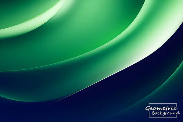 Abstrakte Grüne Geometrie Isoliert Auf Dunkelblauem Hintergrund Vektorillustration — Stockvektor