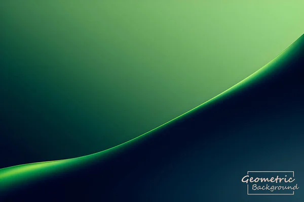 Abstrato Geométrico Verde Isolar Fundo Azul Escuro Ilustração Vetorial — Vetor de Stock